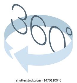 360 grade icon. Isometric of 360 grade vector icon for web design isolated on white background