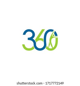 360 health logo design vector template