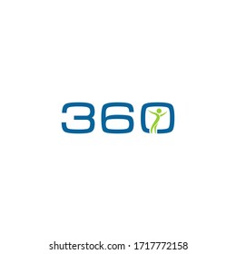 360 health logo design vector template