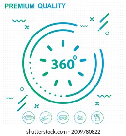 Icono 360. Icono de vista de 360 grados - diseño moderno