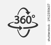 360 Icon. 360 degree view symbol. Vector illustration. Eps 10.