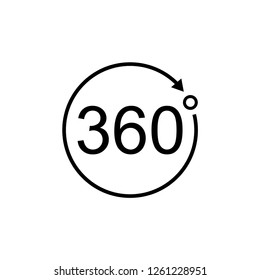 360 Icon. 360 degree view symbol. Vector illustration.