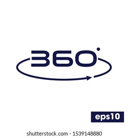 360 icon, 360 degrees symbol, Simple 360 degrees icon Vector illustration