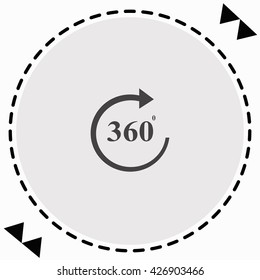 360 icon Flat Design. Isolated Illustration.