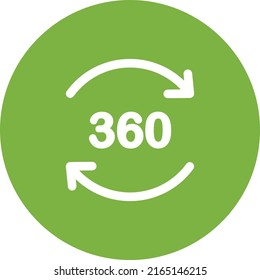 360 icon vector image. Can also be used for Media Buttons. Suitable for mobile apps, web apps and print media.