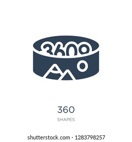 360 icon vector on white background, 360 trendy filled icons from Shapes collection, 360 vector illustration