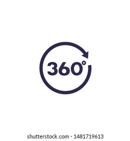 360 icon, vector on white