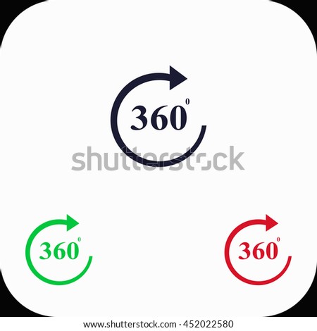 360 Illustration set. Blue, green, red icon.