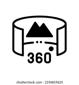 360 image icon illustration editable stroke