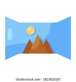 Vista de 360 imágenes, icono plano de panorama 