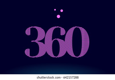 360 number digit logo pink line stripes magenta purple blue font creative text dots company vector icon design