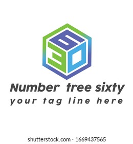 360 number logo design,nuber logo