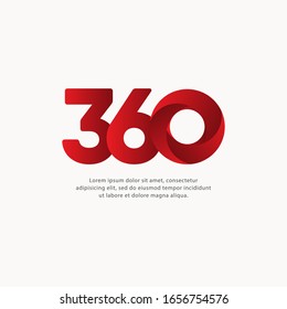 360 Number Text Vector Template Design Illustration