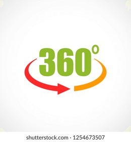 360 panorama view vector icon isolated on white background