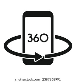 360 phone simulation icon simple vector. Augmented reality. Vr focus game