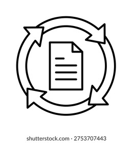 360 Review Outline Icon Vector Illustration