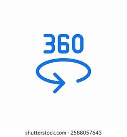 360 rotate icon sign vector