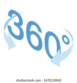 360 rotation grade icon. Isometric of 360 rotation grade vector icon for web design isolated on white background