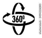 360 rotation icon flat vector illustration clipart