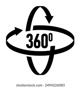 360 icono de rotación Clipart de Ilustración vectorial plana