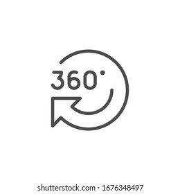 360 Rotation Line Outline Modern Icon