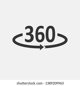 360 rotation vector icon solid grey