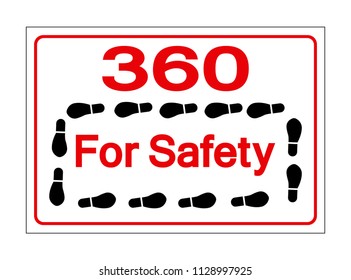 360 For Safety Symbol Sign,Vector Illustration, Isolate On White Background Icon. EPS10