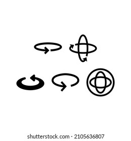 360 set icon isolated on white background
