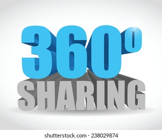 360 sharing sign illustration design over a white background