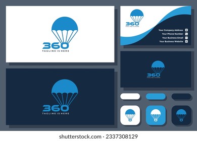 360 tarjeta de negocio de plantilla de logotipo vectorial
