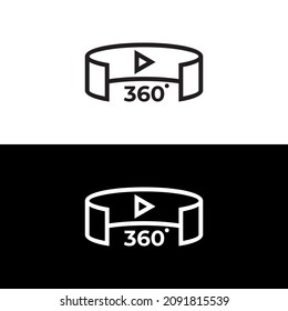 360 video icon isolated of flat style design