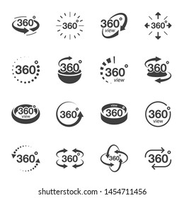 360 View Degree Rotation Vector Icon Set