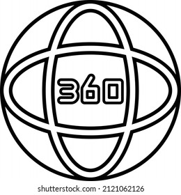 360 View Icon, Augmented Reality Sign and Symbols.