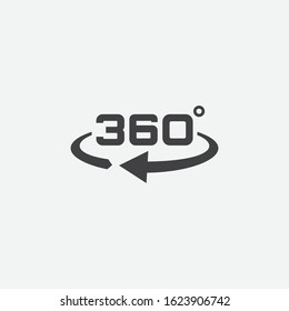 360 View Icon Graphic Design Template Vector, 360 Degrees Angle Icon In Trendy Flat Style, Icon Vector Of 360-degree App For 360-area View