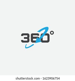 360 view icon graphic design template vector, 360 degrees angle icon in trendy flat style, Icon vector of 360-degree app for 360-area view