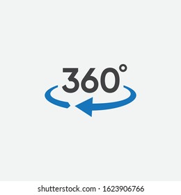 360 View Icon Graphic Design Template Vector, 360 Degrees Angle Icon In Trendy Flat Style, Icon Vector Of 360-degree App For 360-area View