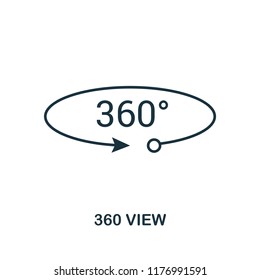 360 View icon. Monochrome style design from visual device collection. UI. Pixel perfect simple pictogram 360 view icon. Web design, apps, software, print usage.