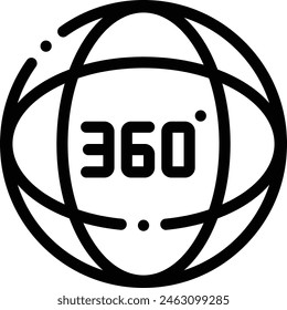 360 view icon. Thin Linear Style Design Isolated On White Background