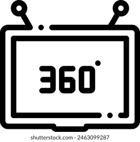 360 view icon. Thin Linear Style Design Isolated On White Background