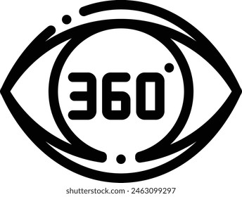 360 view icon. Thin Linear Style Design Isolated On White Background