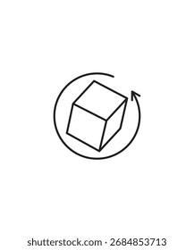 360-Ansichtssymbol, Vektorsymbol der besten Linie.