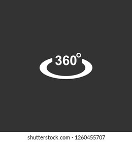 360 view icon vector. 360 view sign on black background. 360 view icon for web and app