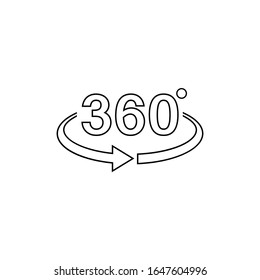 360 view line icon graphic design template vector