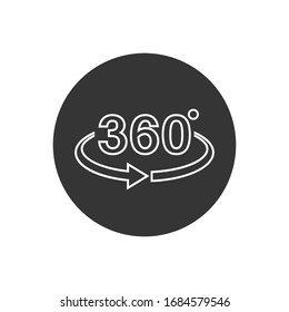360 view line icon graphic design template vector