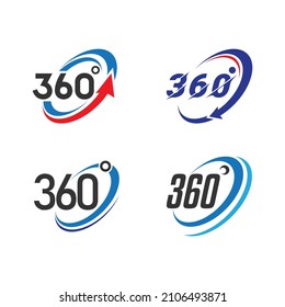 360 visualización icono de logotipo vector diseño plano