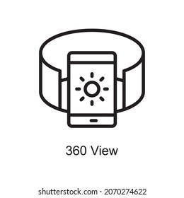 360 View Trendy icon isolated on white and blank background for your design