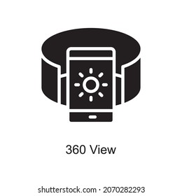 360 View Trendy icon isolated on white and blank background for your design