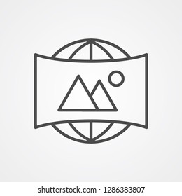 360 view vector icon sign symbol