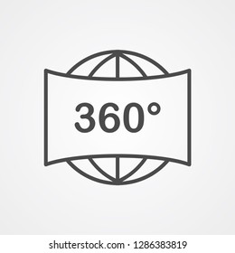 360 view vector icon sign symbol