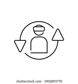 360. Virtual reality. Vector VR icon with human. EPS10